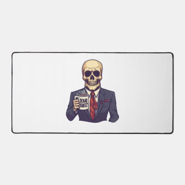 Dead Inside Skull � Funny Workday Skeleton Desk Mat (Front)