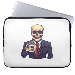 Dead Inside Skull � Funny Workday Skeleton Laptop Sleeve