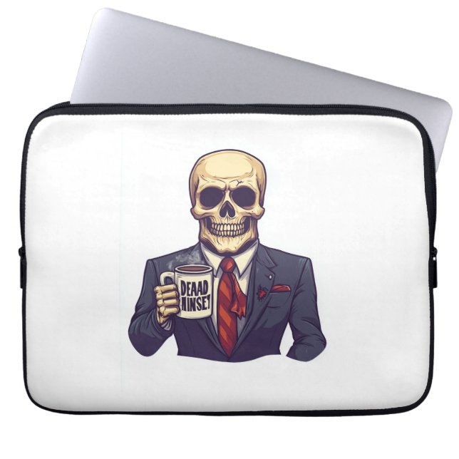 Dead Inside Skull � Funny Workday Skeleton Laptop Sleeve (Front)