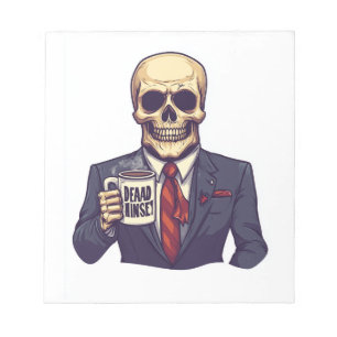 Dead Inside Skull � Funny Workday Skeleton Notepad
