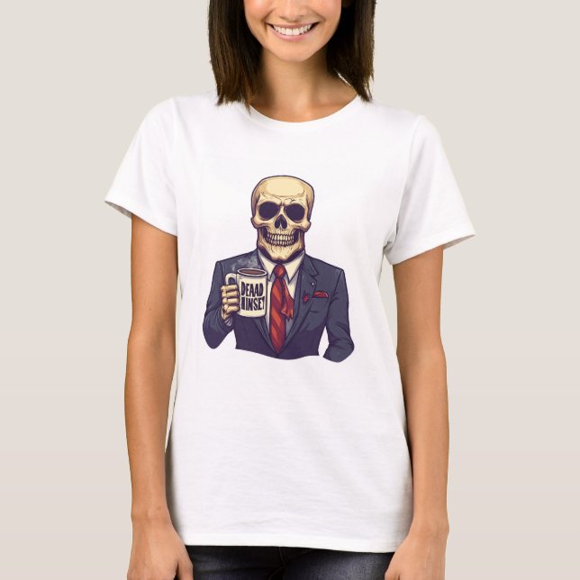 Dead Inside Skull � Funny Workday Skeleton T-Shirt (Front)