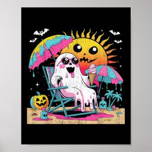Dead Inside Tan Outside Funny Ghost Beach Art Poster