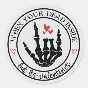 Dead Inside Valentine Skeleton Sticker