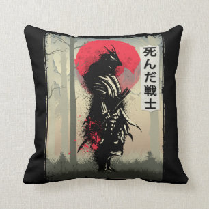 Dead Japanese Samurai Warrior Japan Swordsman Cushion
