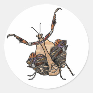Dead Leaf Mantis Classic Round Sticker