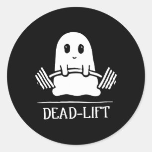 Dead Lift Funny Ghost Gymer Halloween Weight Lifti Classic Round Sticker