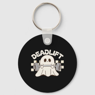 Dead Lift Funny Halloween Ghost Weight Lifting Wor Key Ring