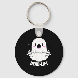 Dead Lift Ghost Halloween Funny Ghost Gym Fitness Key Ring