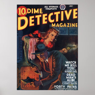 Dead Man39;s Alibi  Dime Detective Magazine Poster