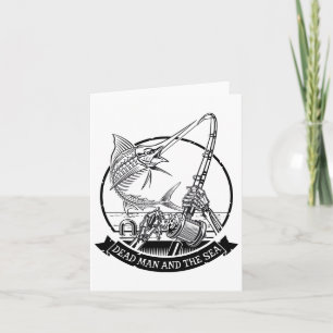 Dead Man And The Sea Dead Fish Skeleton Fishing  Card
