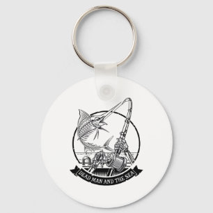 Dead Man And The Sea Dead Fish Skeleton Fishing Key Ring