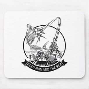 Dead Man And The Sea Dead Fish Skeleton Fishing  Mouse Pad
