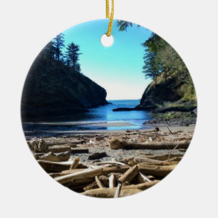 Dead Man's Cove, Cape Disappointment, WA Ceramic Ornament