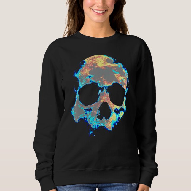 Dead Mans Skull Death Skeleton Head Bones Cool Sku Sweatshirt (Front)