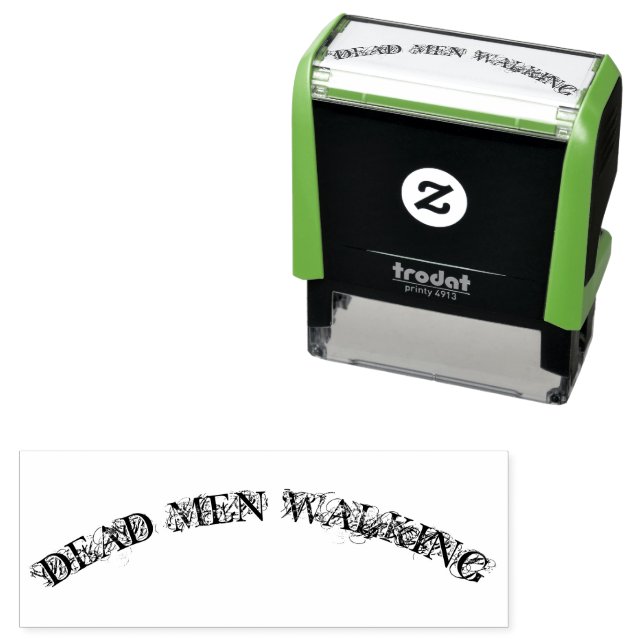 " DEAD MEN WALKING " SPOOKY LOOKING HALLOWEEN SELF-INKING STAMP (In Situ)