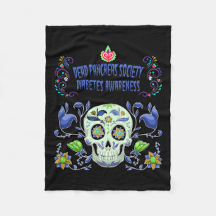 Dead Pancreas Society Blue Sugar Diabetes Awarenes Fleece Blanket
