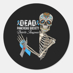 Dead Pancreas Society Diabetes Awareness Day Sugar Classic Round Sticker
