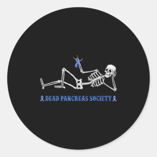 Dead Pancreas Society Diabetes Awareness Funny Ske Classic Round Sticker