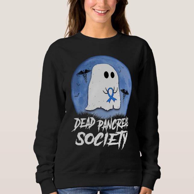 Dead Pancreas Society Diabetes Awareness Halloween Sweatshirt (Front)