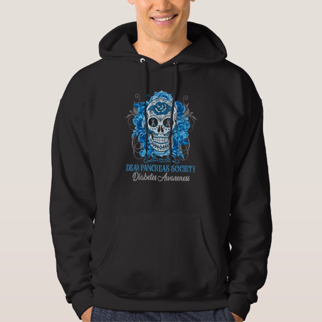 Dead Pancreas Society Diabetes Awareness Roses Sug Hoodie (Front)