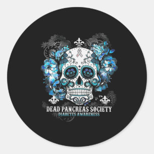 Dead Pancreas Society Diabetes Awareness Sugar Sku Classic Round Sticker