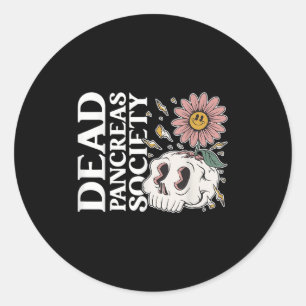 Dead Pancreas Society Diabetes Skeleton Humour Fun Classic Round Sticker