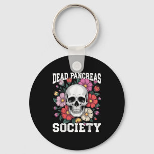 Dead Pancreas Society Diabetes Skeleton Humour Fun Key Ring