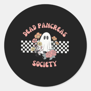 Dead Pancreas Society Funny Ghost Diabetes Awarene Classic Round Sticker