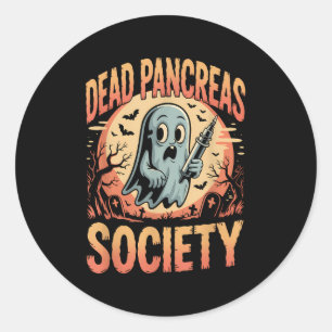 Dead Pancreas Society Funny Ghost Syringe Diabetes Classic Round Sticker