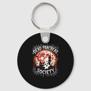 Dead Pancreas Society Ghost Halloween Disease Awar Key Ring