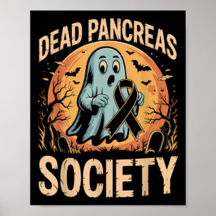 Dead Pancreas Society Halloween Ghost Diabetes Awa Poster