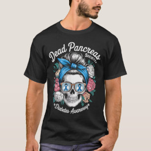 Dead Pancreas Society Shirt Floral Skull Diabetes