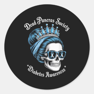 Dead Pancreas Society Shirt Funny Diabetes Awarene Classic Round Sticker