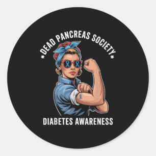 Dead Pancreas Society Shirt Funny Diabetes Awarene Classic Round Sticker