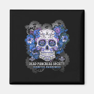 Dead Pancreas Society Sugar Skull diabetes awarene Magnet