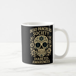 Dead Pancreas Society - Sugar Skull Ribbon Design Coffee Mug