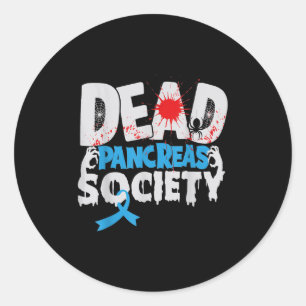 Dead Pancreas Society T1d Diabetes Awareness Funny Classic Round Sticker