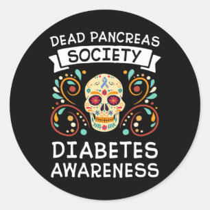 Dead Pancreas Society T1D Type 1 Diabetes Awarenes Classic Round Sticker