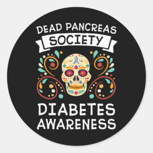 Dead Pancreas Society T1d Type 1 Diabetes Awarenes Classic Round Sticker