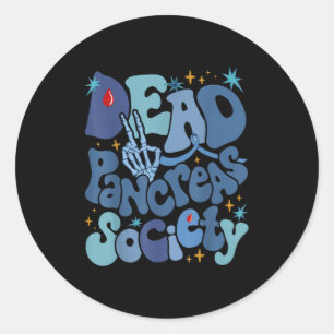 Dead Pancreas Society Type 1 Diabetes Awareness T1 Classic Round Sticker