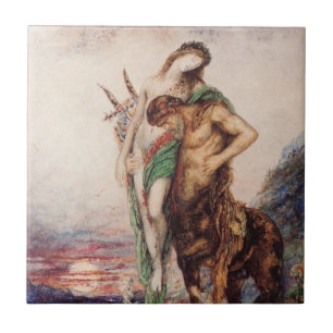 Dead Poet Being Carried by a Centaur (Sunset) Ceramic Tile