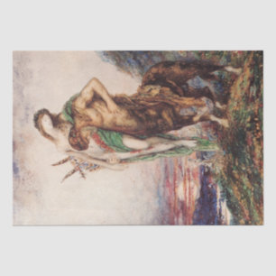 Dead Poet Being Carried by a Centaur Tissue Paper