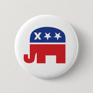 Dead Republican Elephant 6 Cm Round Badge