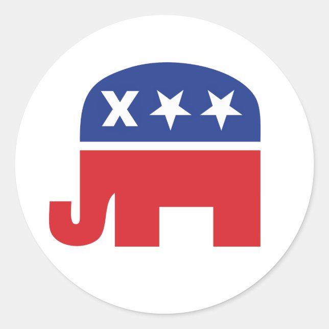 Dead Republican Elephant Classic Round Sticker (Front)