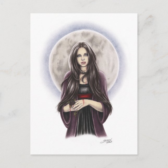 Dead Rose Vampire Postcard (Front)