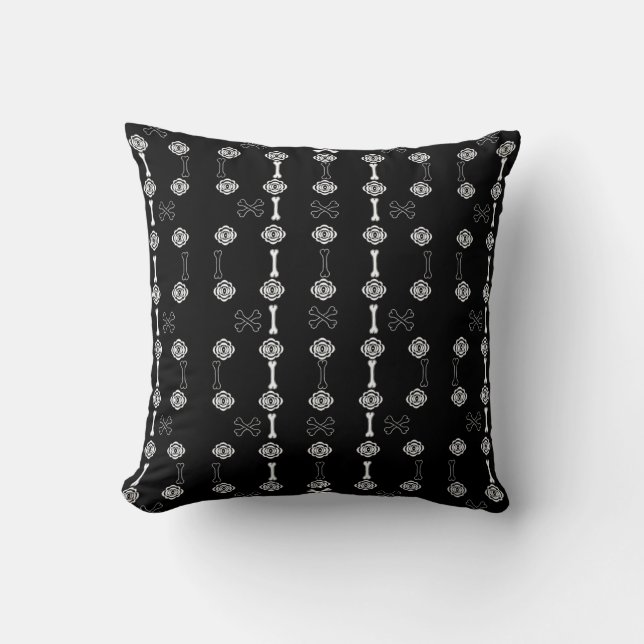Dead Roses (Black & White) Cushion (Front)