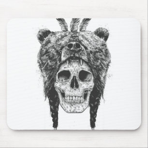 Dead shaman (b&w) mouse pad