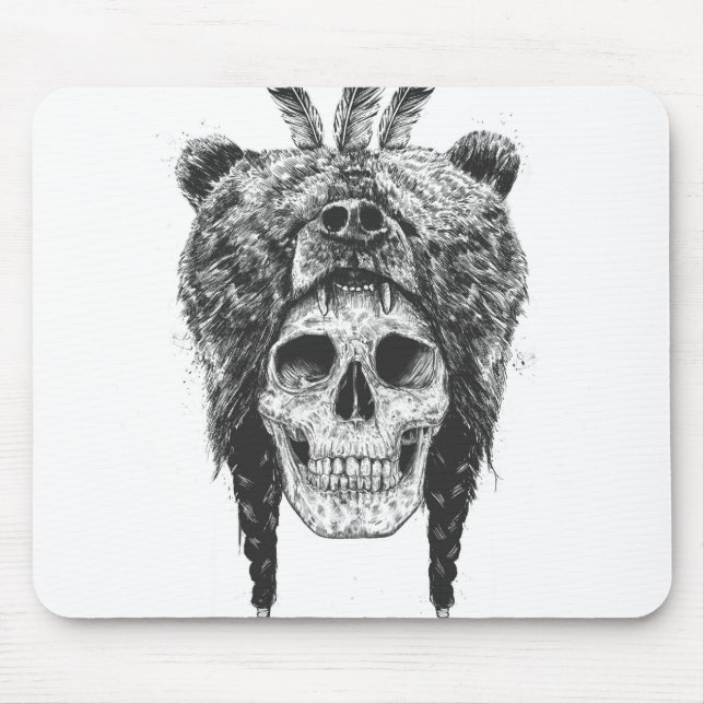 Dead shaman (b&w) mouse pad (Front)