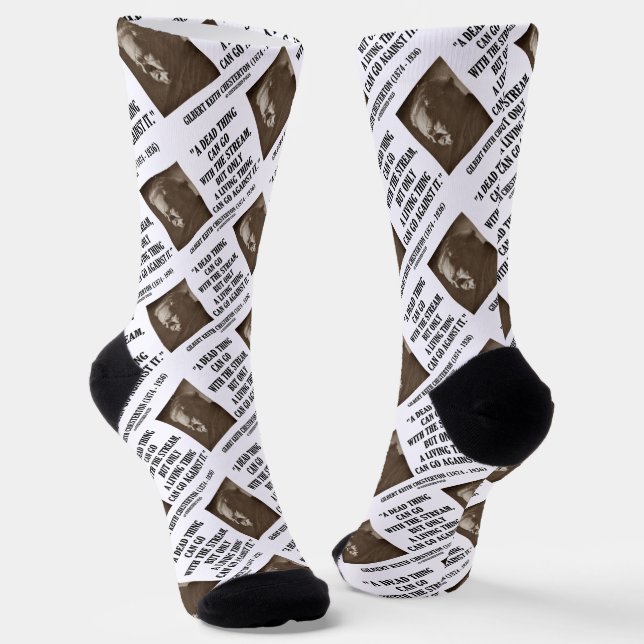 Dead Thing With Stream Living Thing Chesterton Qte Socks (Angled)