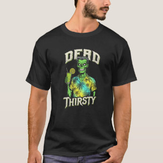 Dead Thirsty Funny Zombie Summerween Undead Beach  T-Shirt